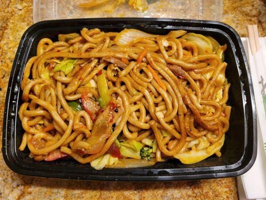 Spicy BBQ Pork Chow Mein,  takeout