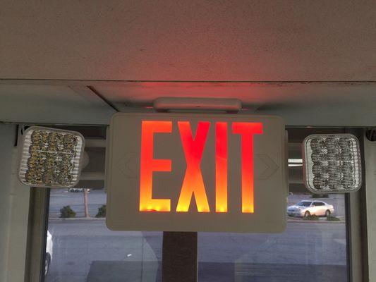 Emergency exit door sign