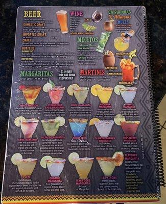 Margarita menu