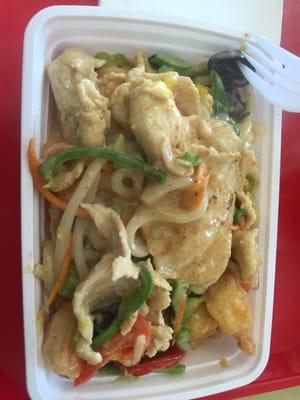 Coconut Shrimp and chicken pad tai to die for delicious!