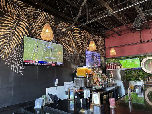 Bar area with TVs