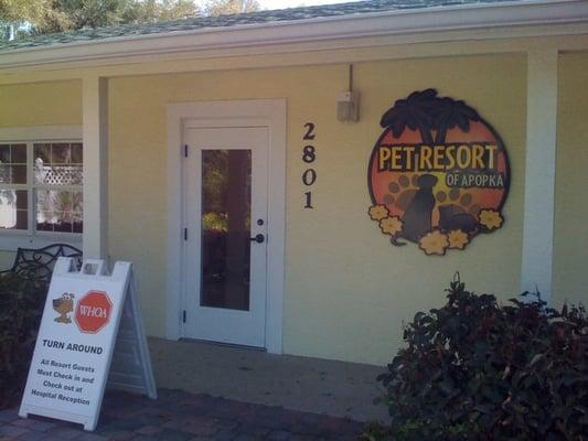 Entrance to pet resort