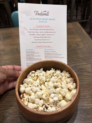 Free popcorn for the watch party