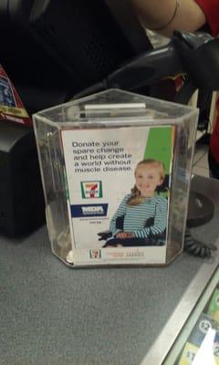 The owners of the store, steal money from this charity box, ax worker, told me what these people do!