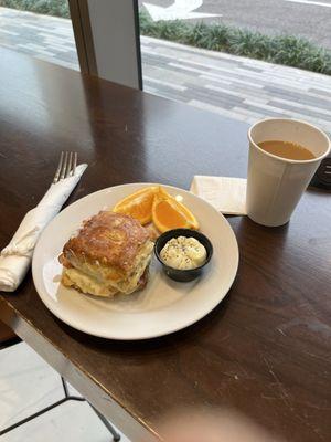 Bacon Biscuit with poached egg