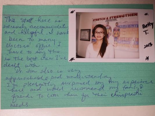 patient testimonial from an experienced pharmacist.