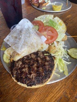 Wax paper on the burger