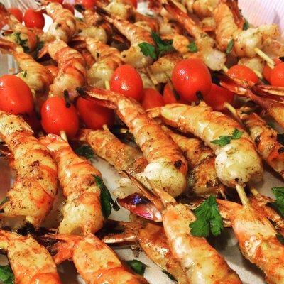 Delicious shrimp Skewers with special TrukQuito seasoning