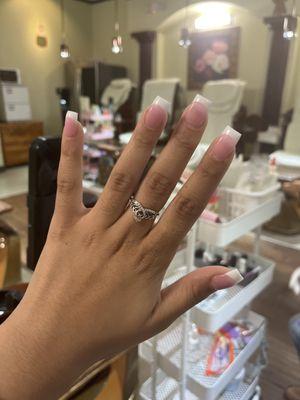 Pink & White French Tip Nails