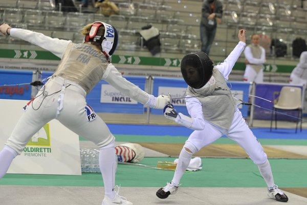 2019 Grand Prix in Turin, Italy. Coach Tedd coaching his Team Touche student (on the right). She won!