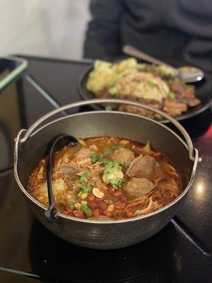 Spicy beef rice noodle soup