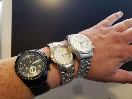 My Fossil, Caravelle by Bulova, and Timex, all nicely serviced and maintained by Maze.