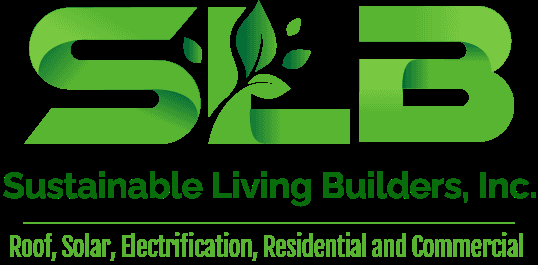 Sustainable Living Builders Logo, Roof, Solar, Electrification, Residential and Commercial