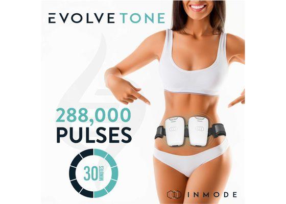 Muscle toning for abdomen and butt lift in just 30 minutes/week with Evolve X TONE. Limited time special - first-time client $79 / treatment