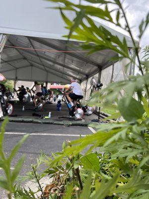 Outdoor spinning class