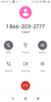 On hold for 2.5 hours