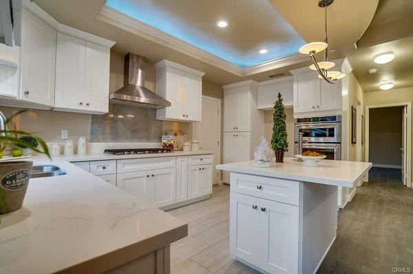 Remodeled kitchen with a modern look.