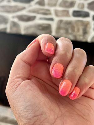 Super Sunset Dip Nails by Regina!