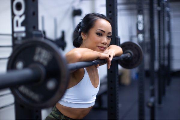 Wanted to show the row of squat racks! She isn't bad to look at either.