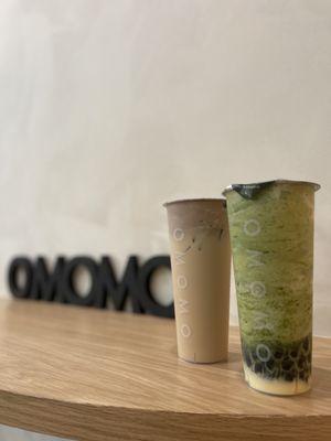 Ceylon creamomo milk tea & matcha cortado creamomo