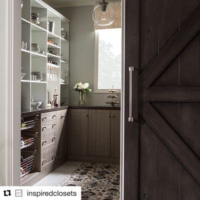 Pantry with sliding barn doors