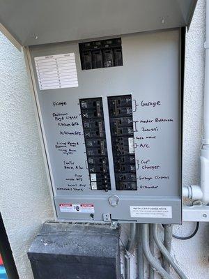 New Electrical Panel (the guys labeled every circuit correctly when the work was completed)