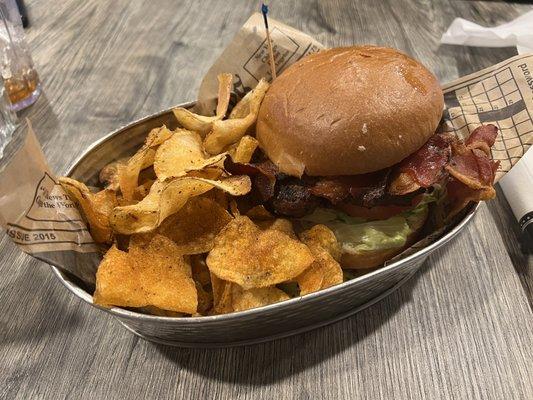 Shack Burger with Old Bay Kettle Chips