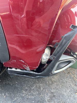 Bumper damage