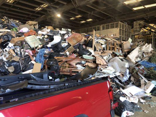 Unloading my trash inside the Transfer Station