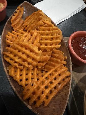 Waffle cut sweet potato fries