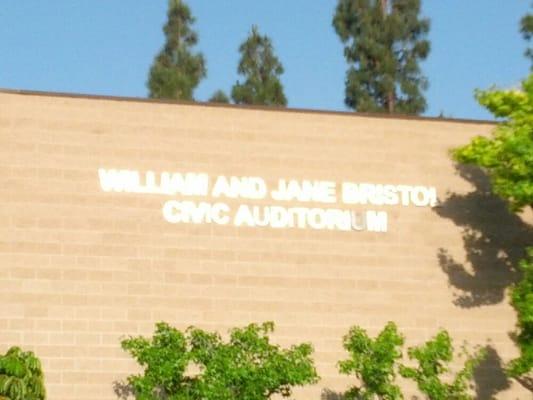 Sign on the outside of auditorium.