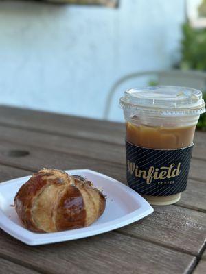 Croissant and Iced Coffee