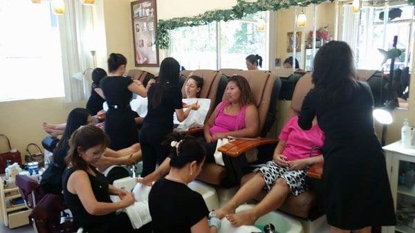 This is awesome new service Nu facial and natural manicure and pedicure at Te'a nails.