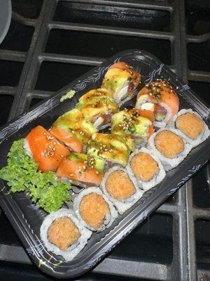 Spicy salmon and Dynamite roll. Always solid!