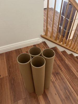 Four rolls of moving tape left as trash in our home - not the six they claimed to have used.