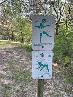 Yoga instruction on the trail