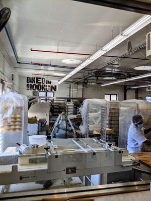 Window overlooking the bakery