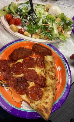 Pizza and salad