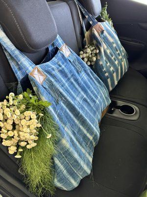 Weekender bags leaving loaded from the farmers market