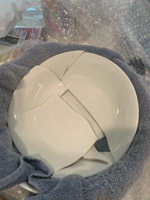 Broken plates and bowls