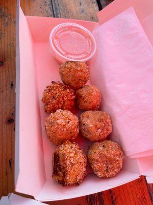 Sauerkraut balls go great with beer and a brautworst  !