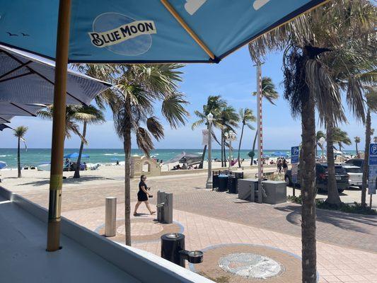 Beach view from table