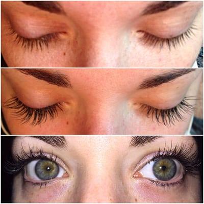 Before & after of my new minky eye lashes :)