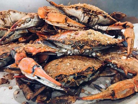 Freshly Steamed Crabs