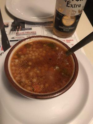 Beef pastine soup