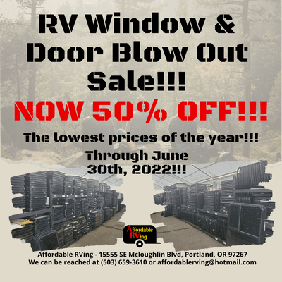 ONLY A FEW WEEKS LEFT FOR 50% OFF DOORS AND WINDOWS!!! COME GET YOURS TODAY!!!