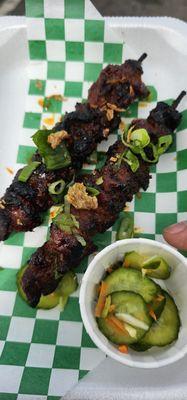 Beef Skewers. Incredible. I could have eaten 10 of these.