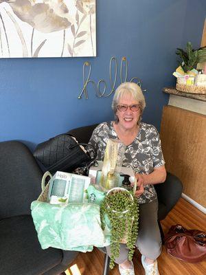 OUR AWESOME PATIENT SANDY
MARCH RAFFLE BASKET WINNER!