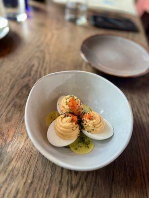 Miso deviled eggs