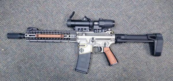 This is a spikes tactical crusader model AR pistol